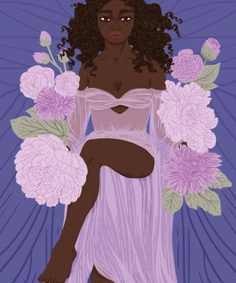 FLOWER GODDESS (black women, black excellence, flowers, woman)