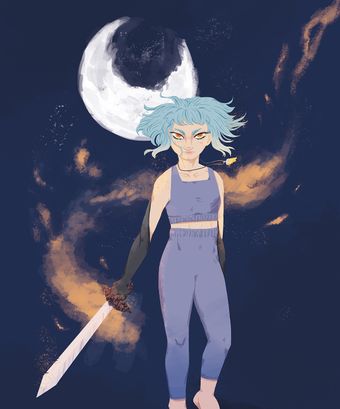 SWORDESS (powerful, fierce, intimidating, girl power, sword, fighter)